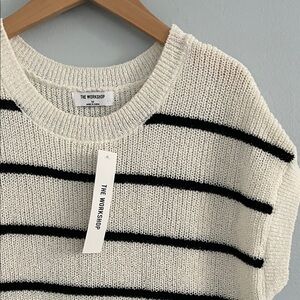 Striped Short Sleeve Sweater
